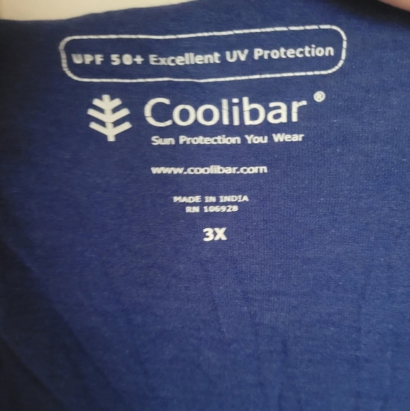 Coolibar Bamboo Blue Purple Long Sleeve 50+ UV Protection Cover-up Size 3X - Picture 9 of 12